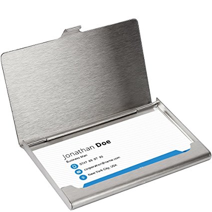 MROCO Professional Business Card Holder Business Card Case Stainless Steel Card Holder Keep Business Cards in Immaculate Condition NS