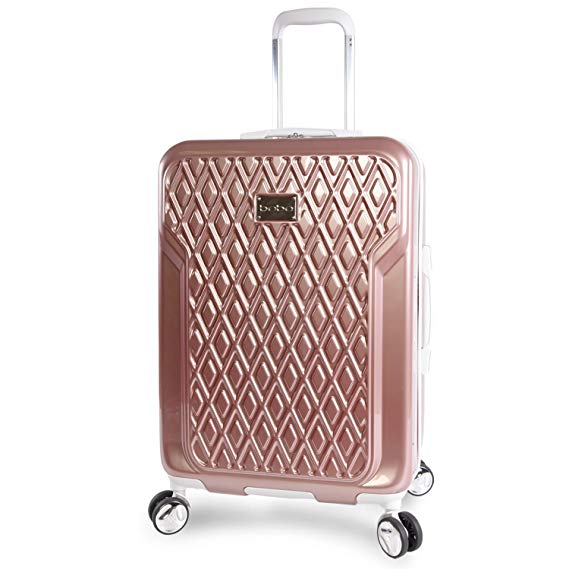 BEBE Women's Stella 21" Hardside Carry-on Spinner Luggage, Rose Gold