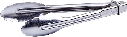 Winco Heavy-Duty Stainless Steel Utility Tongs, 7"