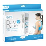 PurePulse Electronic Pulse Massager - Portable Handheld TENS Unit Muscle Stimulator for Pain Management - Treats Tired and Sore Muscles in Your Shoulders Neck Back Waist Legs and More