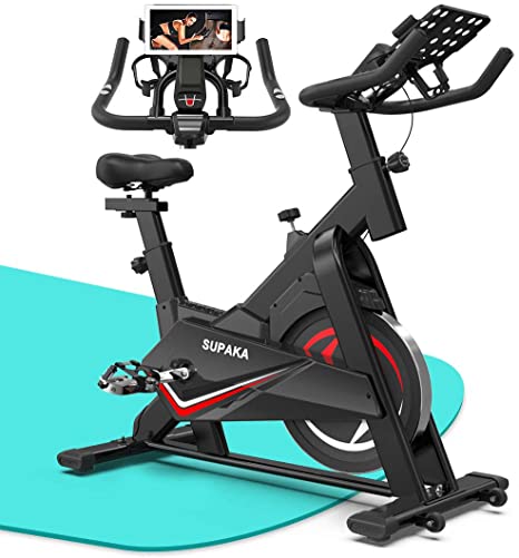 Retail Sign Systems SUPAKA Spin Bike, Indoor Cycling Bike Stationary, Exercise Bike for Home Cardio Gym, with Magnetic Resistance, 35 LBS Flywheel, Thickened Frame Upgraded Version