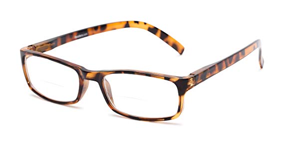 Readers.com Reading Glasses: The Vancouver Bifocal Reader, Plastic Rectangle Style for Men and Women