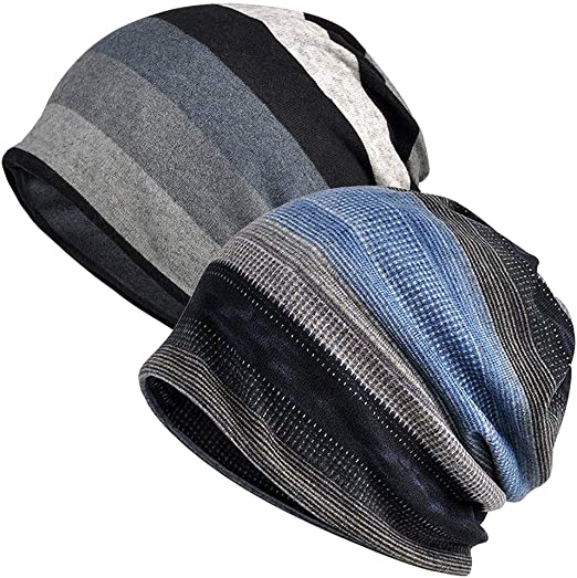 EINSKEY Slouchy Beanie for Men/Women 2-Pack Baggy Skull Cap Summer Winter Knit Hat