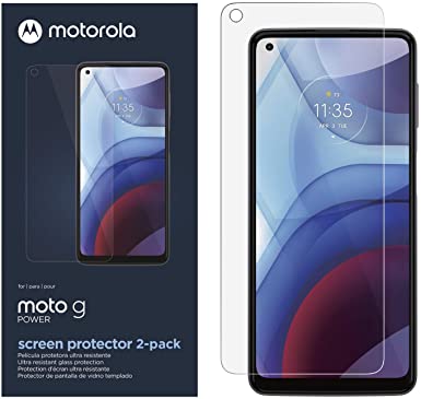 Motorola (2 Pack) Moto G Power (2021 Version) Screen Protector- Strong Tempered Glass with Antimicrobial treatment for total screen protection and freshness [NOT for G Power 2020]