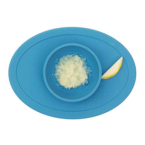 ezpz Tiny Bowl - One-Piece Silicone placemat   Bowl (Blue)