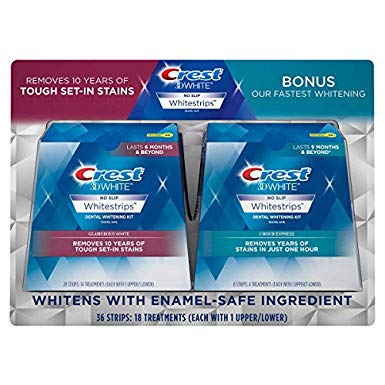 CREST 640256 3D Whitestrips W/1 Hr Express Strips