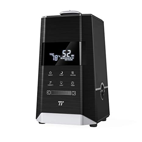 TaoTronics Warm & Cool Mist Humidifiers, Ultrasonic Humidifiers for Bedroom Large Room, External Humidity Sensor, 6L/1.6 Gallon, US 110V[Upgrade]
