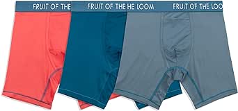 Fruit of the Loom Men's Getaway Boxer Briefs, Lightweight Breathable Fabric, Quick Dry & Odor Control