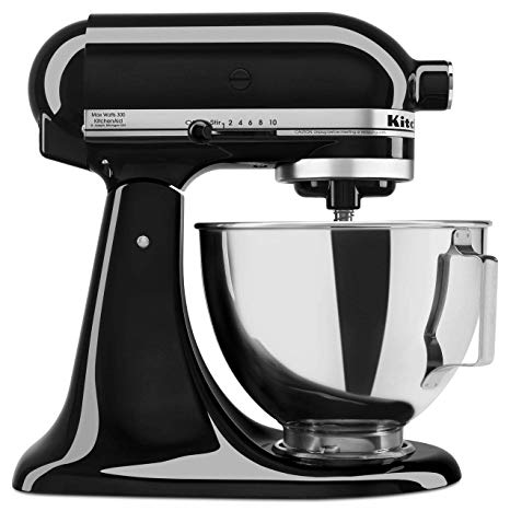 KitchenAid KSM85PBOB 300 Watt 4.5-QT Tilt Head Stand Mixer, Onyx Black