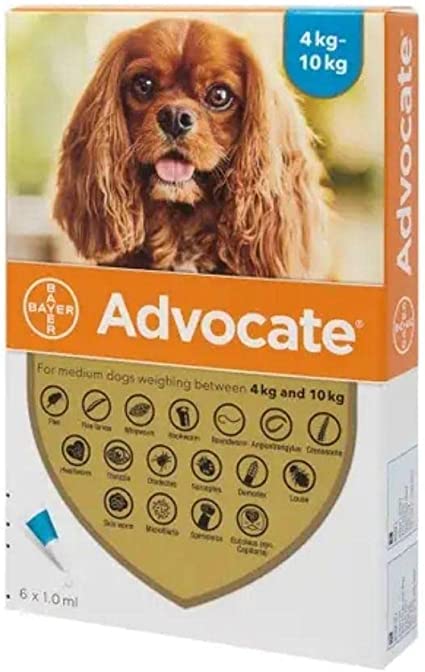 Bayer Advocate Spot On For Medium Dogs - 100 (4-10kg) 6 Pipettes- Prescription Required