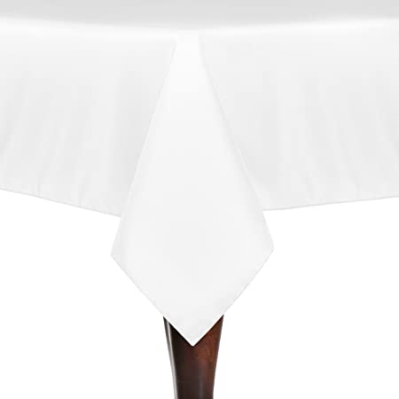 Ultimate Textile 52 x 70-Inch Rectangular Polyester Linen Tablecloth White