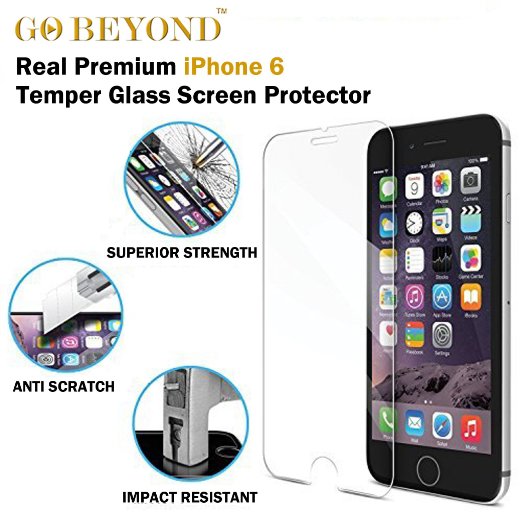iPhone 6 Screen Protector, Go Beyond® 0.33mm Real Premium Tempered Glass iPhone 6 Screen Protector - 9H hardness Anti Scratch [Lifetime Warranty]