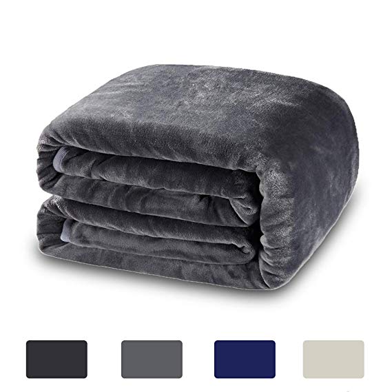 COSYJOY Luxury 330 GSM Woolen Blanket Fleece Blanket Super Warm Soft Blanket Fuzzy Blanket Bed and Couch Blanket (Queen,Dark Grey)