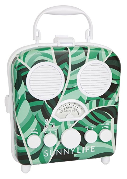 SunnyLife Portable Beach MP3 Speaker with AM/FM Radio and Smartphone Holder