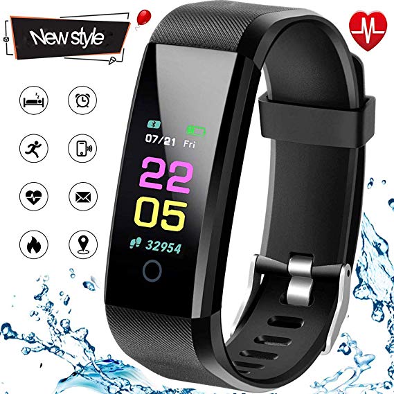 NUHIWIY Fitness Tracker,Activity Tracker,Heart Rate Monitor,Waterproof Smart Watch,Calorie Counter,Sleep Monitor,Pedometer,Fitness Tracker for Women,Men,Kids,Multi-Language,Android&iOS,Bluetooth