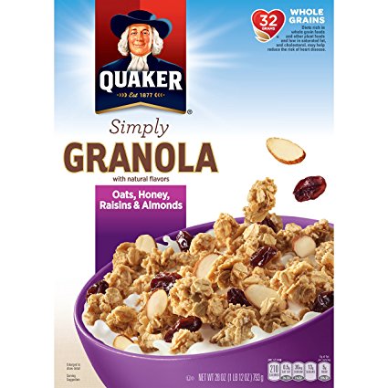 Quaker Granola Oats, Honey, Almonds & Raisins, 100% Natural, 28 Ounce