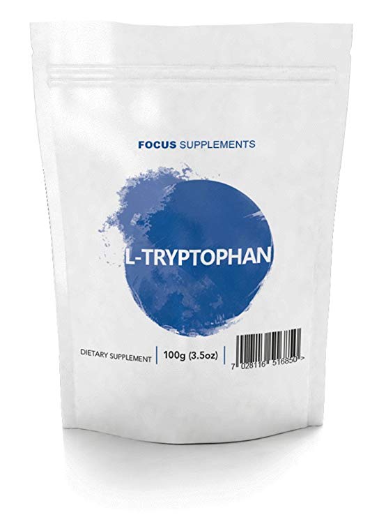 L-Tryptophan Pure Powder - For Improved Mood & Sleep | NATURAL & PURE | Nootropic - Focus Supplements - Packaged in ISO Licensed Facilities in the UK (100g)