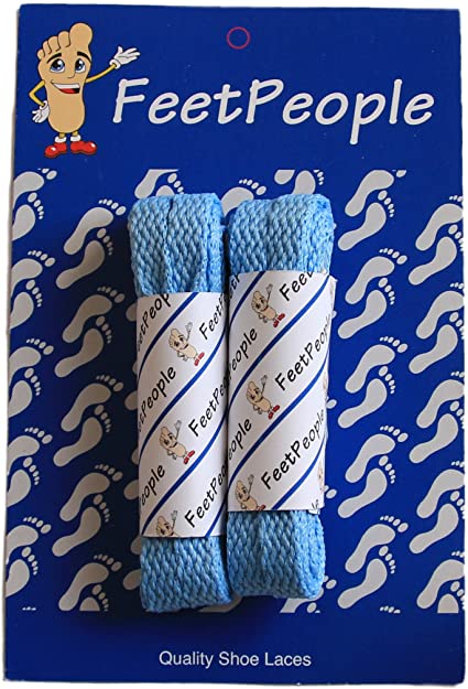 FeetPeople Flat Shoe Laces (Shoelaces) For Boots And Shoes, Multiple Colors, 2 Pair
