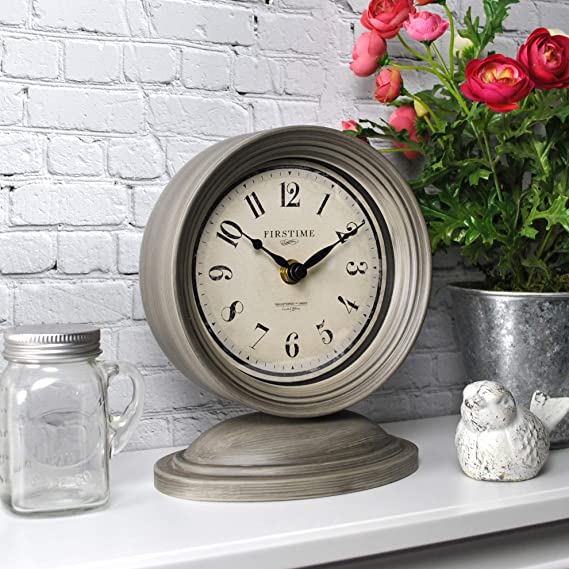 FirsTime & Co. Graham Tabletop Clock, 7.5" x 6.5", Dark Gray