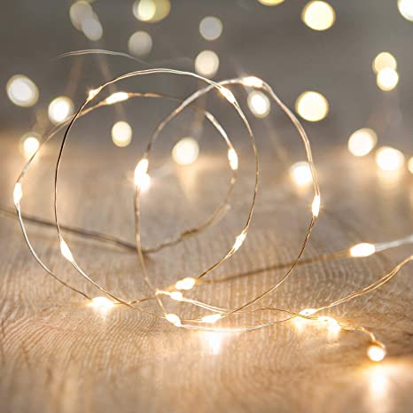 ANJAYLIA LED Fairy String Lights, 26Ft 80leds Firefly String Lights Battery Operated Garden Home Party Wedding Festival Decorations Crafting Lights, Warm White