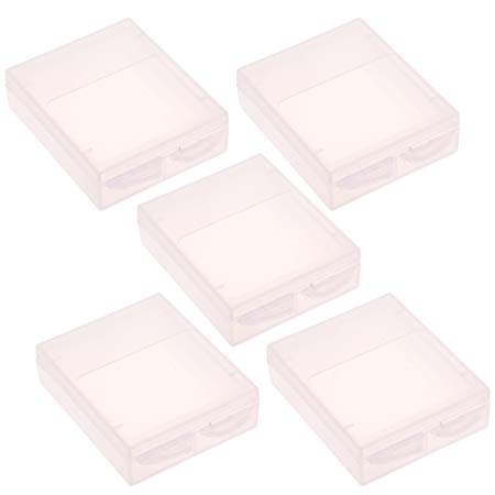 Cosmos ® Pack of 5 Clear Color Plastic Protective Storage Case Boxes Holder for Gopro Hero 4 Battery, AHDBT-401