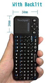 Updated Version with Backlit)iPazzPort illuminated Mini 2.4Ghz Wireless Keyboard With Multi Touchpad for Google amd Android Smart TV/HTPC Control KP-810-10AL