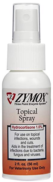 Zymox topical Pet spray Hydrocortisone 1% Infections Wound Itching Dog & Cat 2oz