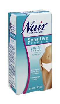 Nair Hair Remover Bikini Cream With Green Tea Sensitive Formula 1.70 oz (Pack of 12)