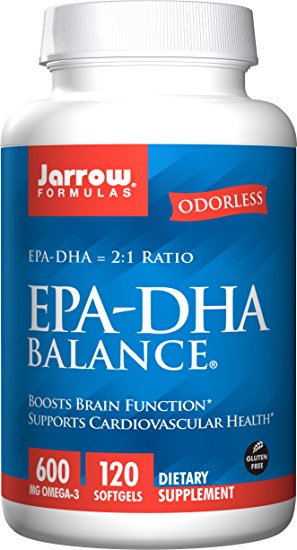 Jarrow Formulas EPA-DHA Balance, Boosts Brain Function, 600 mg omega-3, 120 Caps