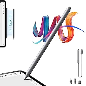 ESR Pencil 2nd Generation for iPad（not for ipad 2024, Magnetic Wireless Charging iPad Pencil, Stylus Pen for iPad, Tilt Sensitivity for iPad Pro 12.9/11/Air 5/4/iPad Mini 6, Dark Silver