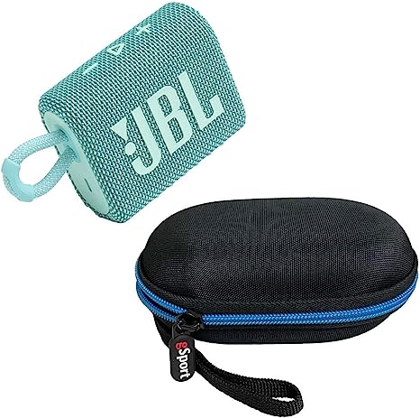 JBL GO 3 Waterproof Ultra Portable Bluetooth Speaker Bundle with gSport Deluxe Hardshell Case (Teal)