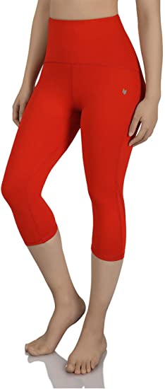 ODODOS Women's High Waisted Tummy Control Mesh Workout Pants, Full-Length Leggings with Back Pockets