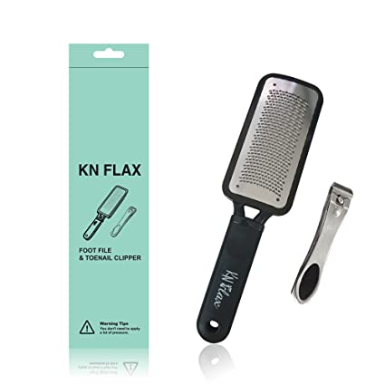 [Colossal Pedicure Rasp Foot File   Toenail Clipper] KN FLAX Premium Foot care Pedicure Surgical grade Stainless steel file with Thick Nails, Large Fingernail Toe Nail Clippers