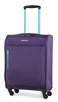 Members Hi-Lite 54cm Ryanair Compliant Four Wheel Spinner Suitcase Purple/Blue