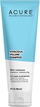 Acure Vivacious Volume Shampoo - Mint & echinacea, 100% Vegan, Performance Driven Hair Care, Increases Volume, Boosts Fine & Limp Strands - 8 Fl Oz