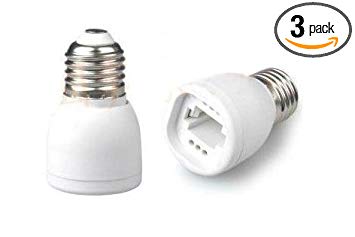 3 Pack, Mansa Lighting, E26 to G24/G23 Base Adapter, Use This Adapter to Plug an G24/G23 LED Bulb Into a Standard E26 Fixture