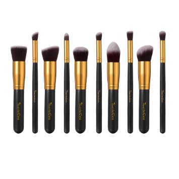 Makeup Brushes: iLoveCos Professional Cosmetic Brush set for Liquid or Powder Foundation (Golden Black)