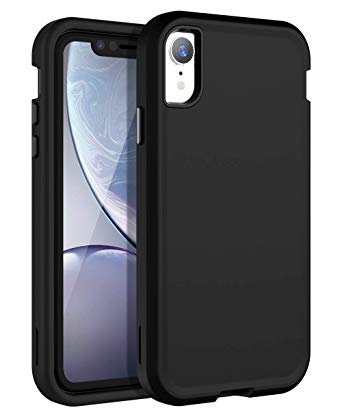 SKYLMW iPhone XR Case,Anti-Scratch Protection Shockproof Three Layer Protection Hard Plastic & Soft TPU Sturdy Armor High Impact Resistant Cover Case for iPhone XR 2018(6.1 inch),New Black