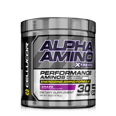 Cellucor Alpha Xtreme Acids and BCAA Powder Amino and Energy Blend Grape 30 Count