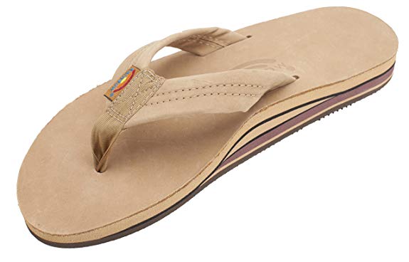 Rainbow Sandals Men's Premier Leather Double Layer with Arch Wide Strap