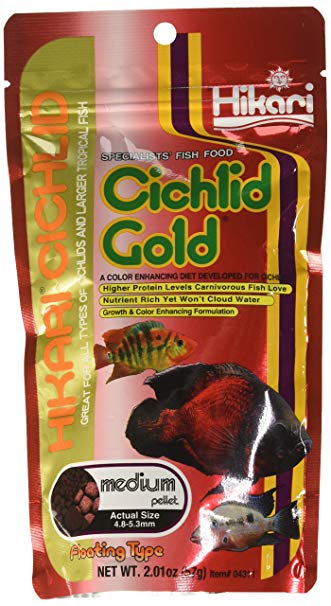 Hikari Cichlid Gold Mini Pellet Aquarium Fish Food, 57 g