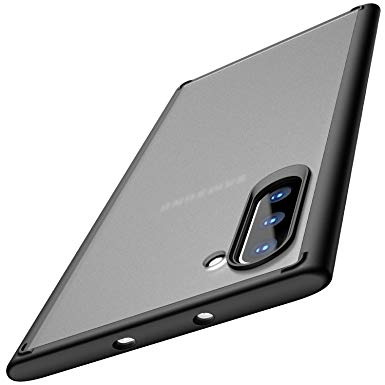 TOZO for Samsung Galaxy Note 10 Case, PC   TPU Clear Hard Back Panel Hybrid Ultra-Thin [ Slim Fit ] Protect Cover Shock Absorption Back-Transparent Bumper for Samsung Galaxy Note 10 (Matte Black)