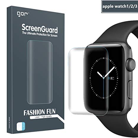 【2-Pack】Screen Protector for Apple Watch 3/2/1,iWatch Full Coverage PET TPU Screen Protector for Apple Watch Series 3/2/1 38mm - HD Clear,Ultra-thin,Anti-Scratch,Anti-Bubble