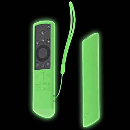 SIKAI Silicone Case for Insignia/Toshiba 4K Smart TV Voice Remote/Element Smart TV Voice Remote Shockproof Protective Cover for Toshiba Fire TV Edition Remote (Glow in Dark Green)