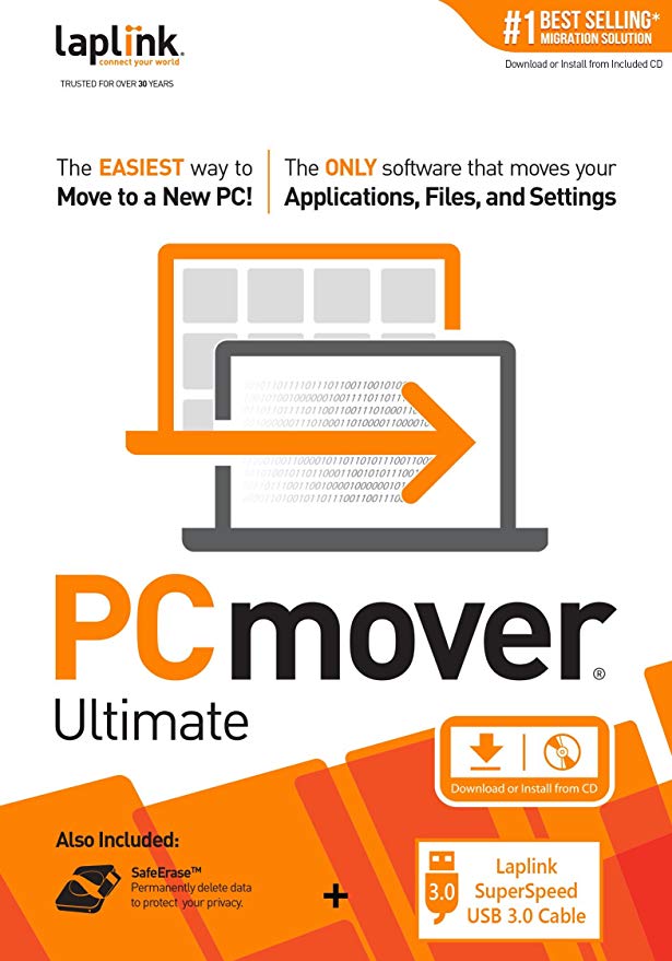 Laplink PCmover Ultimate 11 With USB 3.0 Cable - 1 Use