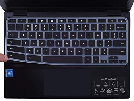 CaseBuy Keyboard Protector Skin Cover Compatible Acer Premium R11 / 11.6" Acer Chromebook 11 CB3-131 / Chromebook R 11 CB5-132T / 13.3" Chromebook R 13 CB5-312T (Black)