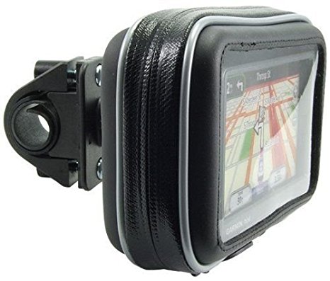 Arkon Bike or Motorcycle Handlebar Mount with Water-Resistant Holder for 4.3-inch Screen Size Garmin TomTom Magellan GPS