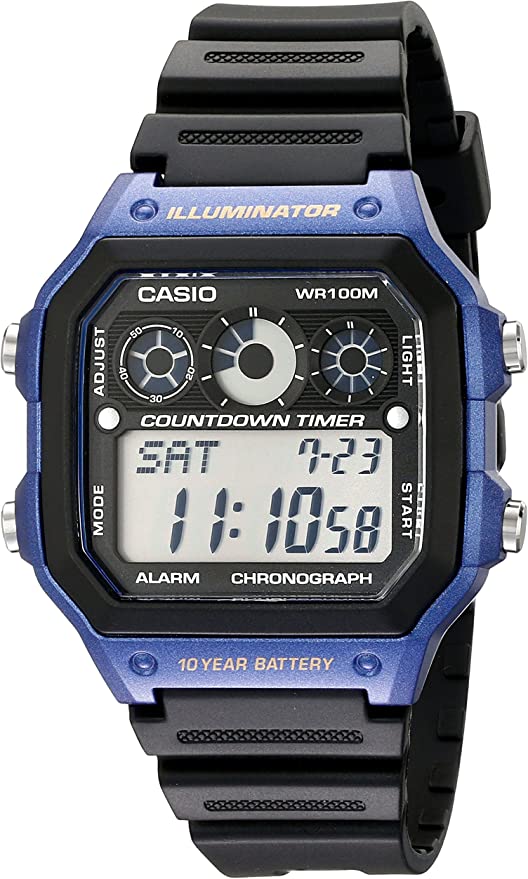 Casio Men's AE1300WH-2AV Casio Classic Digital Referee Timer Watch