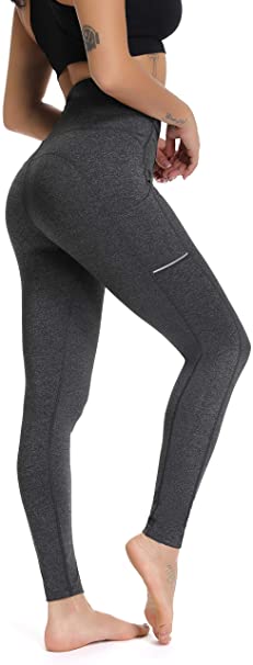 Olacia Yoga Pants with Pocket High Waisted Tummy Control Workout Leggings, Wi.