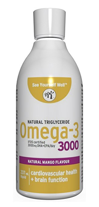 Ultimate Strength Omega 3 Fish Oil Liquid: 3000 (Mango Flavor – 237ml / 8oz liquid). Highest EPA & DHA Essential Fatty Acids. Pharmaceutical Grade Natural TG - Best Absorption. IFOS 5-star Certified